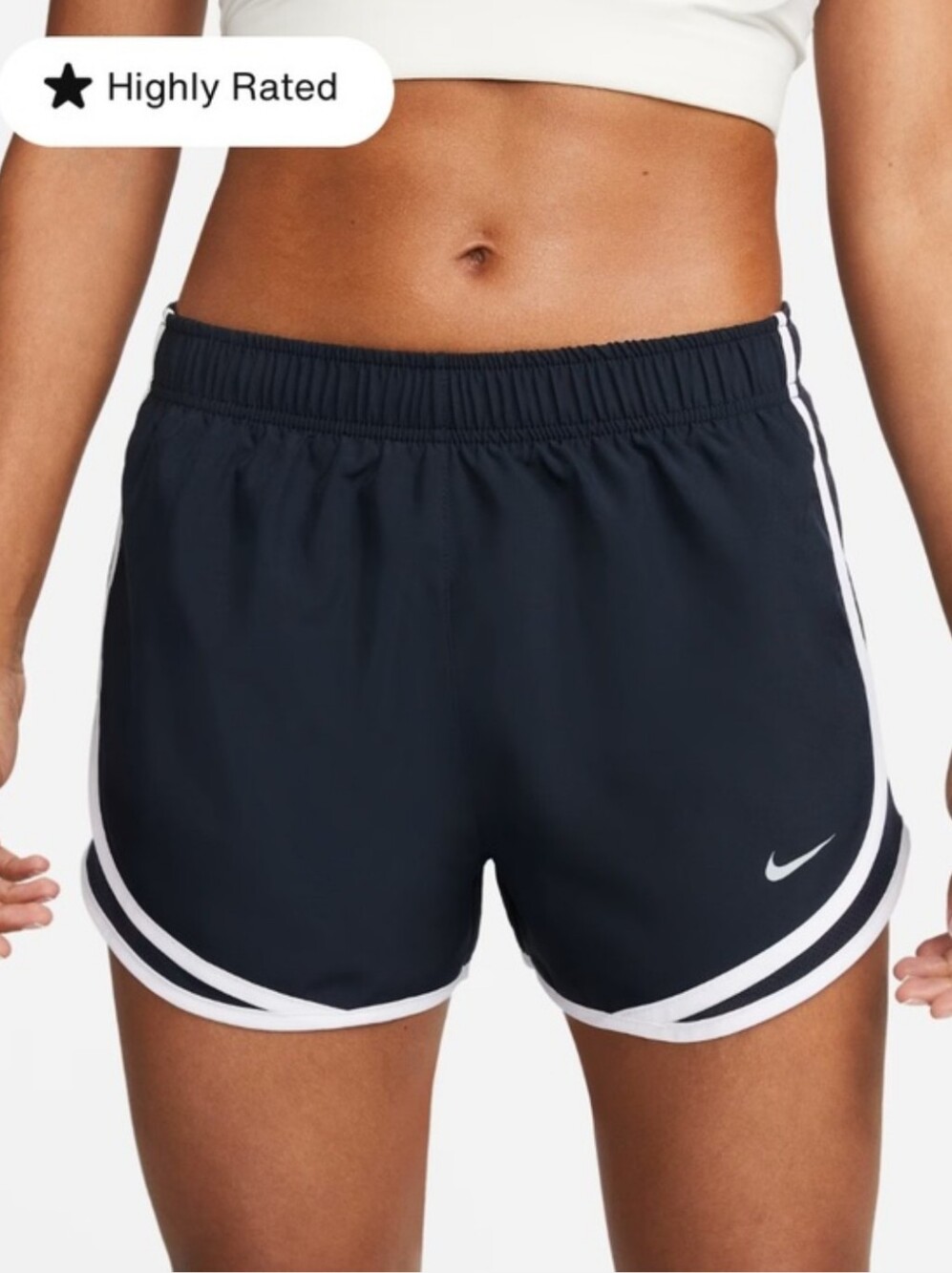 Nike Tempo Women's Dri-Fit Black Running Shorts with White Trim-Small